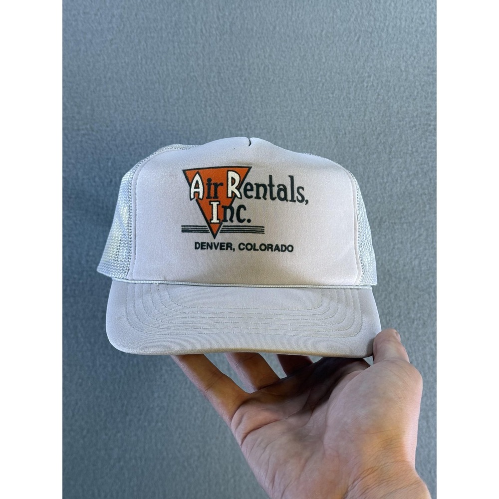 Air Rentals Inc Hat Cap Snap Back Mens One Size Beige Mesh Trucker Denver CO